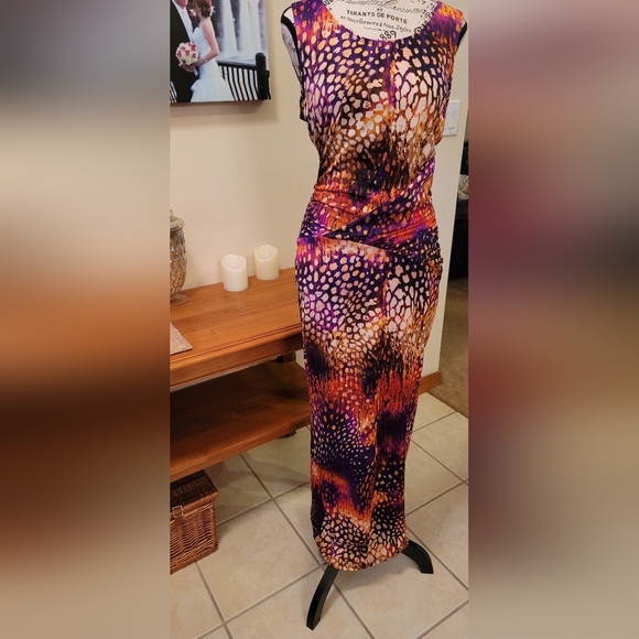 RUBY ROX || Slinky Vibrant Print Dress - Women's Size L - Picture 7 of 16